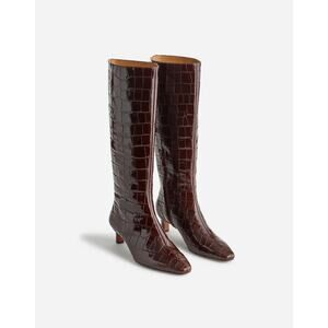 Madewell Women's The Dimes Kitten-Heel Knee Boot Chocolate Raisin Size 9 NWOB